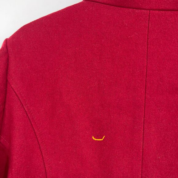 Steve Madden Red Wool Blend Double-Breasted Peacoat Jacket Women’s Size L - Picture 10 of 14